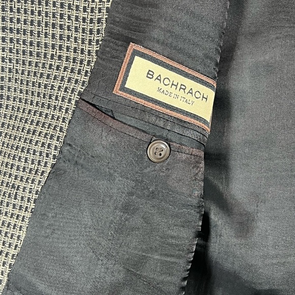 Bachrach 46R Wool & Silk Blend Black and Gray Patterned Blazer Sport Coat - Picture 5 of 10